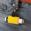 4 Yellow Clip-On Neoprene Sleeve Lip Balm Holster Lipstick Holder Mini Lighter Case Key Chains