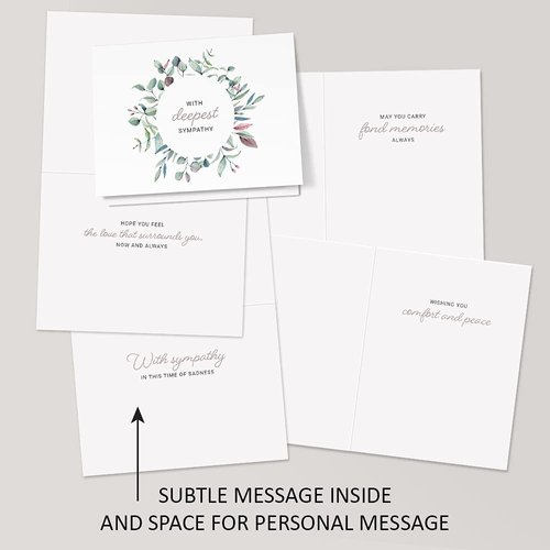 Sympathy Cards with Envelopes - 24 Pre-Scored and Double-Sided Watercolor Condolence Cards - Perfect Mix of Expression and Sympathy in a Box of Sympathy Cards with Envelopes (Watercolor)