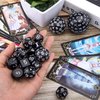 AUSTOR 15 Pieces Complete Polyhedral Dice Set D3-D100 Game Dice Set with a Leather Drawstring Storage Bag for Role Playing Table Games(Black & White)