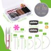 120 pcs Hair Extension Clips, Complete Hair Extensions Clip Wig Making Set, Wig Clips for Hair Extensions Include Hair Sewing Needles and Threads