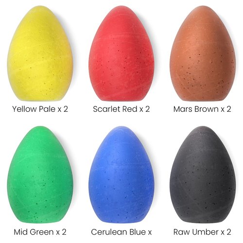 ARTEZA Kids Sidewalk Chalk, Set of 12, Egg-Shaped Washable Chalk