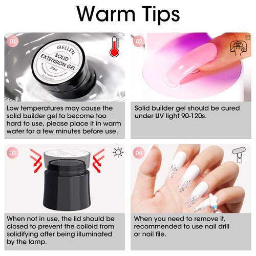 Gellen Solid Builder Gel for Nails, Multifunctional 3D Sculpting Gel for Nail Art, Sculpting Gel for Nail Art U V Nail Extension Gel 3D Molding Gel for Nails Art
