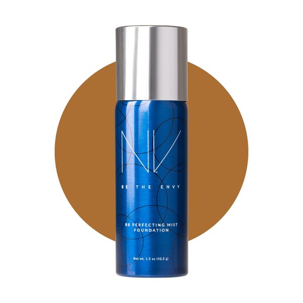 NV BB Perfecting Mist Foundation Buildable Coverage Professional Airbrush Makeup with Plant-based Stem Cell Polypeptides, Vitamins A, D, E and Aloe, 1.5 ounces, Cool Toffee