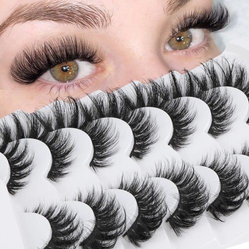 Fox False Lashes Fluffy Lashes Cat Eye Lashes that Look Like Extensions Natural Look Faux Mink Lashes Wispy Lash7 Pairs Multipack by Focipeysa