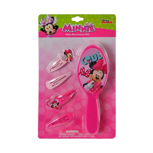 Minnie Mouse Bowtique Hair Brush & Barrettess Accessory Set