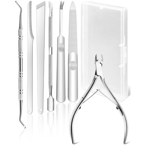 BLATOWN 7pc Ingrown Toenail Removal Kit, Ingrown Toenail File and Lifters, Professional Surgical Stainless Ingrown Toenail Tool Pedicure Tool Kit Under Nail Cleaner for Ingrown Toenail
