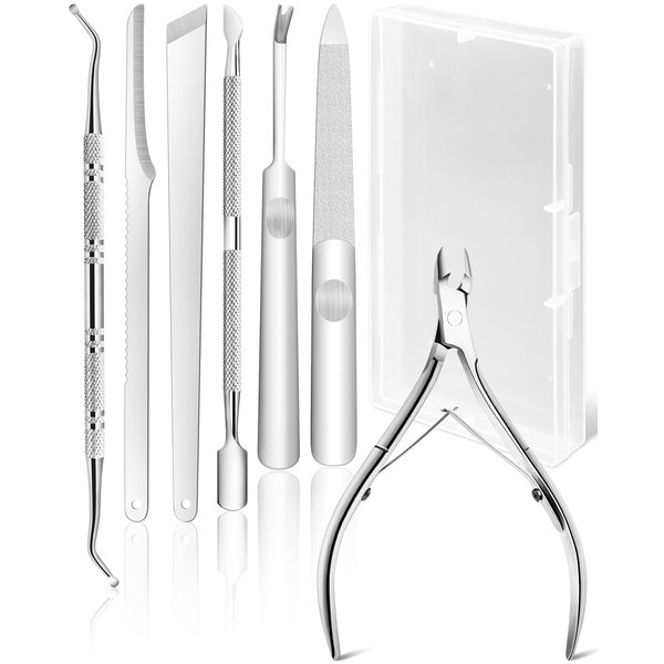 BLATOWN 7pc Ingrown Toenail Removal Kit, Ingrown Toenail File and Lifters, Professional Surgical Stainless Ingrown Toenail Tool Pedicure Tool Kit Under Nail Cleaner for Ingrown Toenail