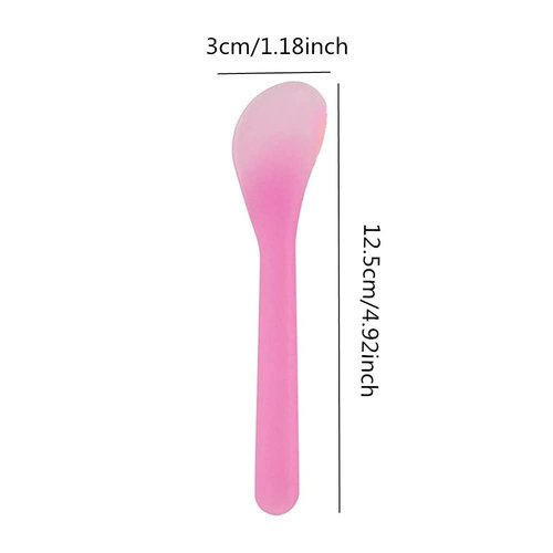 Jilukibo 100 Pcs Plastic Cosmetic Mask Mixing Spoon Spatulas, Multicolor 5 Inch Face Mask Spoon for Cream Facial Skin Care Spoon