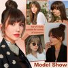 HAIRCUBE Bangs Hair Clip in Bangs 100% Real Human Hair Bangs Clip in Hair Extensions Fake Bangs 360° Clip on Bangs Air Bangs Hairpieces for woman with Temples 3 Secure Clips in Full Fringe Ash Brown