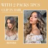 LaaVoo Balayage Clip in Hair Extensions Brown to Blonde Ombre Remy Hair Extensions Clip in Human Hair Long Straight Real Hair Extensions 22 inch 5pcs/80g