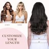 GOO GOO Wire Hair Extensions Human Hair, 1B Natural black Natural 14inch 75g, Invisible Wire Hair Extensions with Transparent, Seamless Fish Line Hairpiece