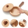 WHOHOLL Wooden Toys Play Kitchen Accessories, Montessori Toys for 1 2 3 4 5 + Years Old Toddlers, Toy Kitchen Play Dishes & Play Food Playset, Birthday Sets for Kids Girls Boys