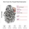 Dybst 12“Claw Curly Ponytail Extension Clip in Short Curl Wavy Pony Hair Extension Jaw Clip on Pony Tail Synthetic Short Wave Hairpiece for Women (#0906)