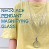 MAGDEPO 3X Magnifying Glass Pendant Necklace (Silver) Portable Magnifier 1.5" Round Lens Stylish Accessories for Women, Seniors, and Elderly Reading Books, Menus, Labels, Small Prints, Hobbies, etc.