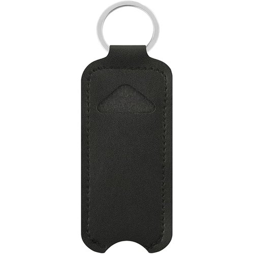 GANPUB Black Lipstick Lip Gloss Bag Keychain Holder, PU Leather Chapstick Pouch Keyring, Makeup Beauty