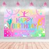 kreat4joy Gymnastics Birthday Party Decorations Backdrop, Gymnastics Birthday Party Supplies Backdrop Banner for Girl Jump Tumble Play Birthday Decorations Photography Background 5 x 3 ft