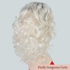 RENERSHOW Medium Platinum Blonde Curly Wigs for White Women Ombre Blonde Wavy Wig Side Part Synthetic Hair Replacement Wig