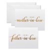 MAGJUCHE to My Father-in-Law, Mother-in-Law Wedding Day Cards Set from The Bride and Groom, Gold Foil Wedding Cards for in Laws