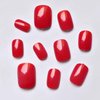 AddFavor 240pcs Press on Nails Short Square Fake Nails Glossy Full Cover Acrylic Artificial Glue on Nails Kit for Women and Girls, Red-Hot Nails