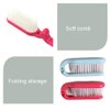 2Pcs Folding Hair Brush Hair Comb Portable Mini Massage Hair Brush Anti-Static Anti-knot for Women & Girls Size for Handbag (rose&blue)