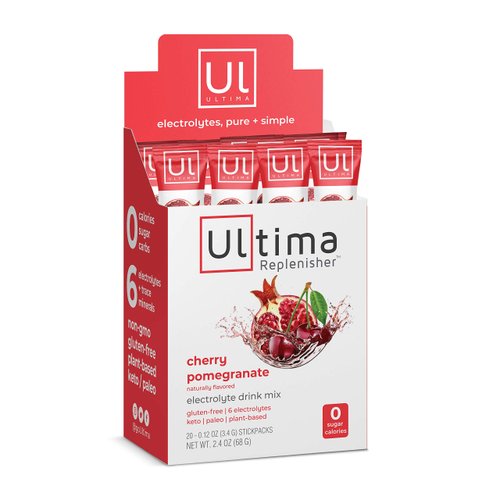 Ultima Replenisher Electrolyte Hydration Drink Mix, Cherry Pomegranate, 20 Serving Stickpack Box,...