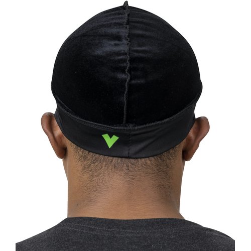 Veeta Superior Wave Cap - Soft Velvet Fabric | Maximum Compression Wave Cap | Soft Elastic Headband | Silky Polyester Liner (Black)