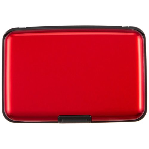 Kaabao Credit Card Holder, Metal Card Wallet for Women Men, Slim ID Card Holders RFID Blocking Protector Sleeves Aluminum Business Hard Case (Red)