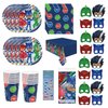 PJ Masks Birthday Party Supplies Decoration Bundle includes Lunch Plates, Napkins, Cups, Table Cover, Paper Masks (Bundle for 16)