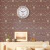 Tebery Silent Modern Quartz Flower Design Decorative Wall Clock Non-Ticking Digital 11-Inch Clock (White)