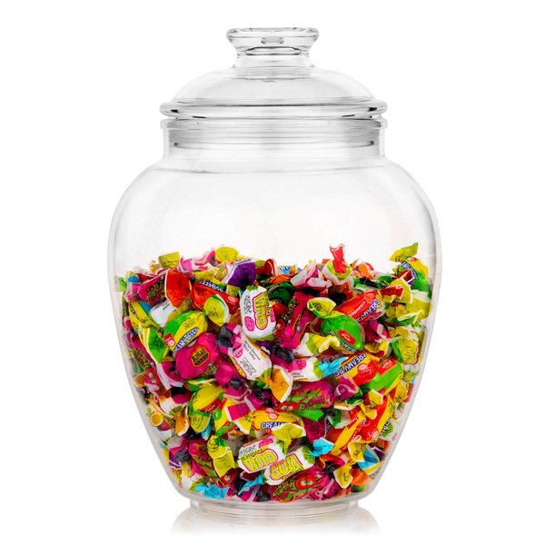 Modern Innovations 128-Ounce Candy & Cookie Jar with Lid, 1 Gallon Premium Acrylic Clear Apothecary Jar, Wedding & Home Décor Centerpiece, Decorative Kitchen Storage Jar, Bathroom Organization