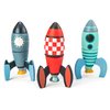 Tender Leaf Toys - Rocket Construction - 18 Pc Wooden Construction Toy Playset Builds 3 Space Ships - Develops Dexterity, Problem Solving and Imaginative Play - Ages 3+