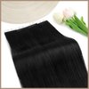 Ve Sunny Black Tape in Hair Extensions Human Hair #1 Jet Black Tape in Human Hair Extensions Adhesive Pu Tape in Hair Extensions Real Human Hair Black Hair Extensions Skin Weft 25g 10pcs 16inch