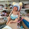 7 inch Full Body Silicone Baby Dolls Girl，Mini Realistic Newborn Baby Doll Real Life Miniature Baby Doll with Feeding Accessories