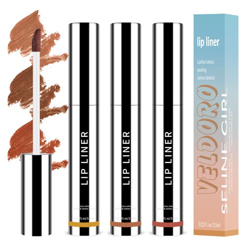 Veldoro Lip Stain, Veldoro Peel Off Lip Stain, Nude Lipliner Makeup,Lip Liner Stain Peel, Lip Stain -Peel & Reveal, Long-Lasting Plumper Lips (Three color sets, One size)