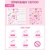 FRESHME Pink Temporary Tattoos Girls - 78 Styles Slumber Party Birthday Supplies, Sleepover Party Cute Decorations, Party Favors Sleepover Accessory Activity