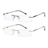 Success Eyewear Reading Glasses 2 Pair Rimless Ultra Lightweight Readers for Men and Women +1.75