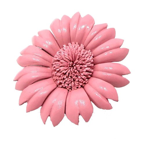 AeraVida Pink Sunflower Genuine Leather 2-in-1 Floral Pin or Hair Clip | Flower Hair Clips | Sunflower Hair Clips | Small Hair Clip | Hair Pin Brooch | Hair Pin Accessories