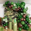 137pcs Camo Balloon Arch Garland Kit, Green and Brown Balloon Arch kit with Dark Green Brown Sage Green Black Foil Balloons for Jungle Hunting Camo Birthday Party Decorations