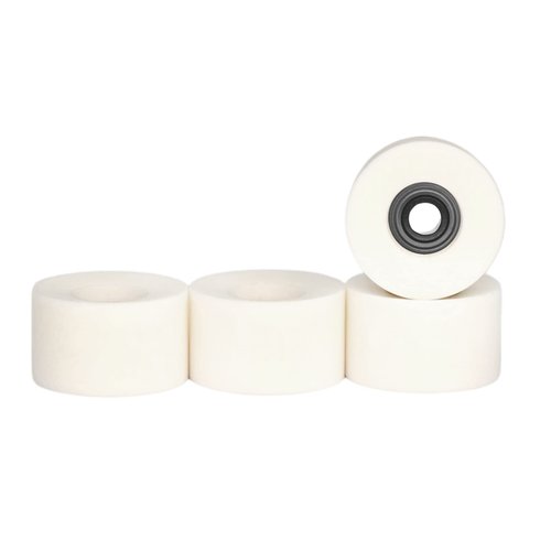 Teak Tuning Apex 71D Urethane Fingerboard Wheels - Cruiser Style, Bowl Shaped, 8.7mm Diameter - ABEC-9 Stealth Bearings - Made in The USA - Cream Colorway