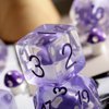 Mushroom Resin Dice Set D&D, DNDND 7PCS D&D Dice Set with Gift Velvet Bag for Dungeons and Dragons Role Playing Games and Tabletop Games（Purple Mushroom