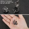 Syhood Mini Dice Set 7 Pcs Tiny Small Metal Dice Set Hollow D20 Necklace Dice Case Keychain Role Playing Table Games Portable Teacher Gift Mother Gift(Antique Silver)