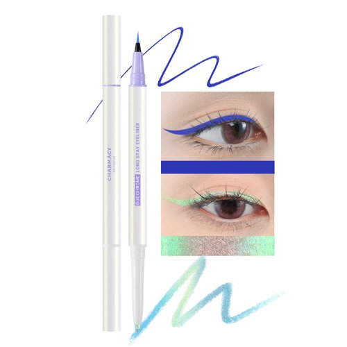 CHARMACY Chameleon Liquid Eyeliner, Liquid Glitter Eyeliner, Highly Pigmented, Metallic MultiColor Shifting waterproof Eyeliner, Ultra-Fine Tip, Longwearing, Smudge-proof (DE07-Glacial Meltater)