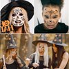 Day of the Dead Face Tattoos - 10 Sheet Halloween Temporary Tattoos Face Sticker Kit Día de Los Muertos Glitter Red Roses Skeleton Sugar Skull Fake Tattoo for Halloween Makeup on Face Body