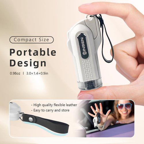 SINSEN Car Safety Hammer, 2-Pack Window Glass Breaker & Seatbelt Cutter, Emergency Keychain, Automotive Escape Kit and Survival Tool for Land/Underwater, Pink & White