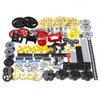 TEESE 116pcs Technic-Gears-Axles-Pins-Connectors-Wheels-Differential-Tires-Chain-Steering-Wheel String-Reel-Drum, Compatible with Technic-Parts, for STEM MOC Technic-Project-Bulk-Blocks (Random Color)