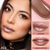 evpct 2 in 1 Nude Brown Glitter Shimmer Shiny lipstick & Liquid Lip Gloss, Metallic Dual Ended Lipstick with Hydrating Lightweight Formula, Shiny Glossy Lip Stick Makeup for Women stay on all Day 03