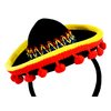 KINREX Cinco de Mayo Sombrero Headband - Mexican Fiesta Party Hat Decorations - Red Ball Fringe Mini Costume - One Size Fits All