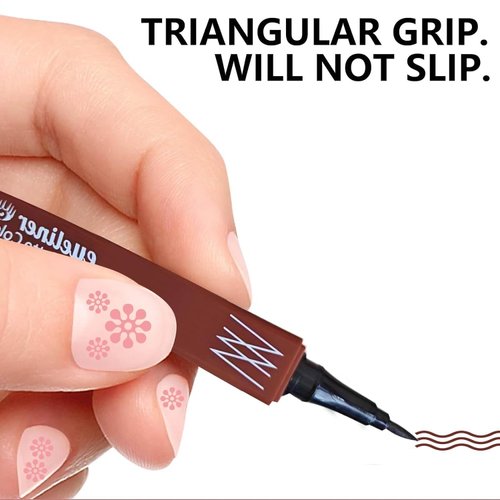 Metfdlaig Brown Liquid Eyeliner Pencil, Waterproof & Smudge-proof Ultra-Fine Brush Tip Eye Liner, Quick Drying Formula Long Lasting High-Pigmented Up to 24 Hours Eye Makeup Wear(Brown)