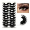 IFSOWDRA Mink Lashes Fluffy Wispy Cat Eye Dramatic 3D Lashes Mink 25mm Long False Eyelashes Pack 20mm Volume D Curl Strip Lashes That Look Like Extensions