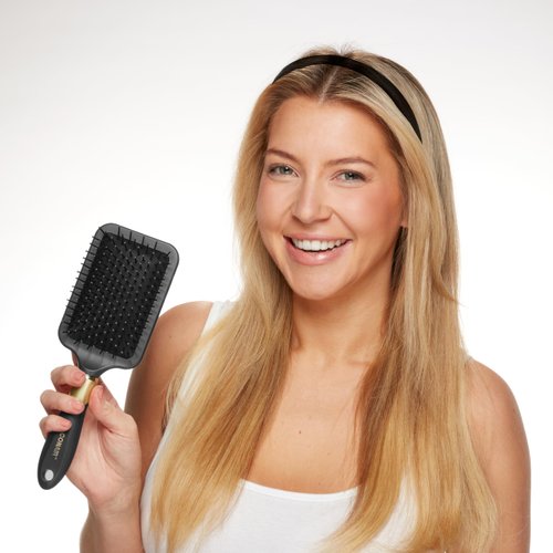 Conair Velvet Touch Hair Brush Set - Includes Paddle hair brush - travel hair brush - includes bonus black headband